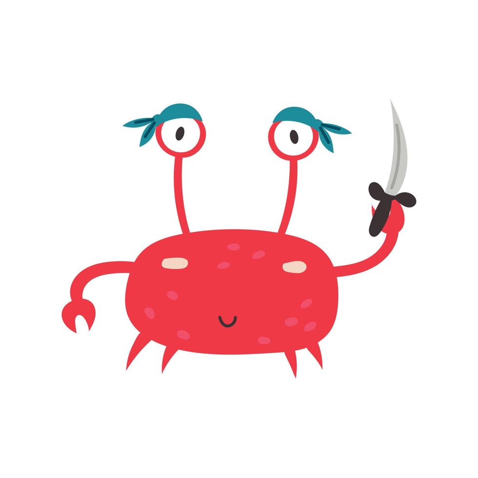 Pirate crab saber vector