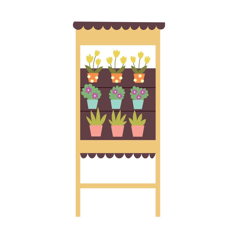 Stand with flower pots vector