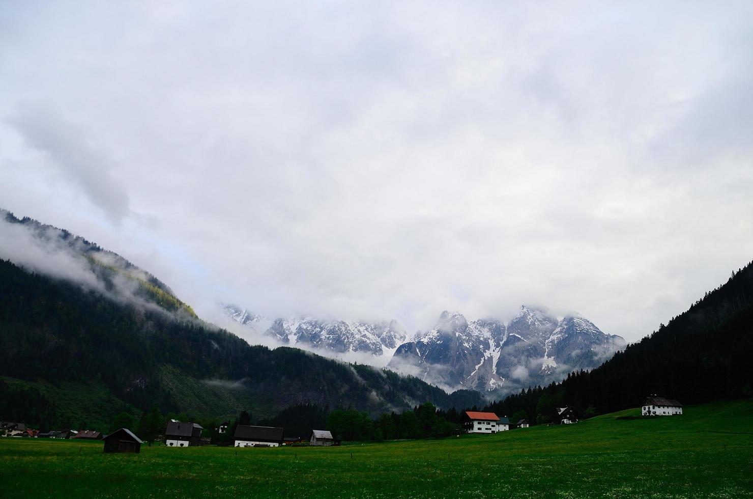 dachstein pasture and houses photo