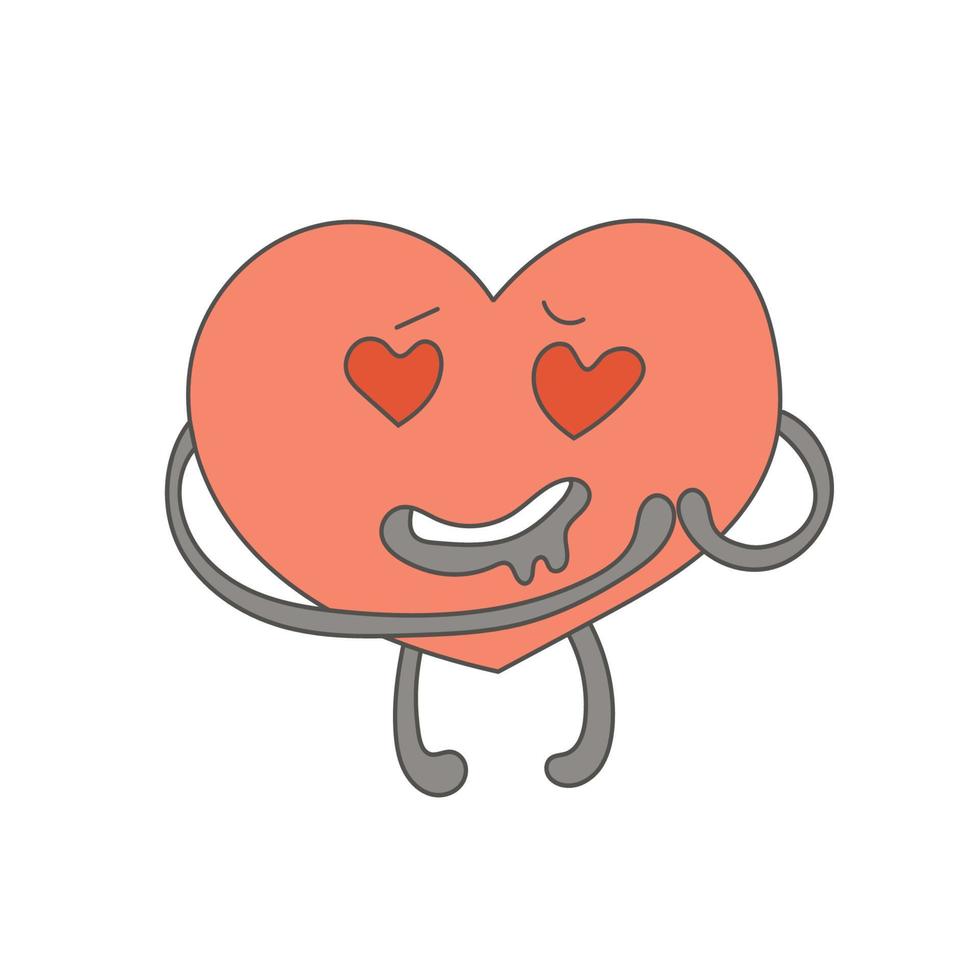 Heart character in love vector