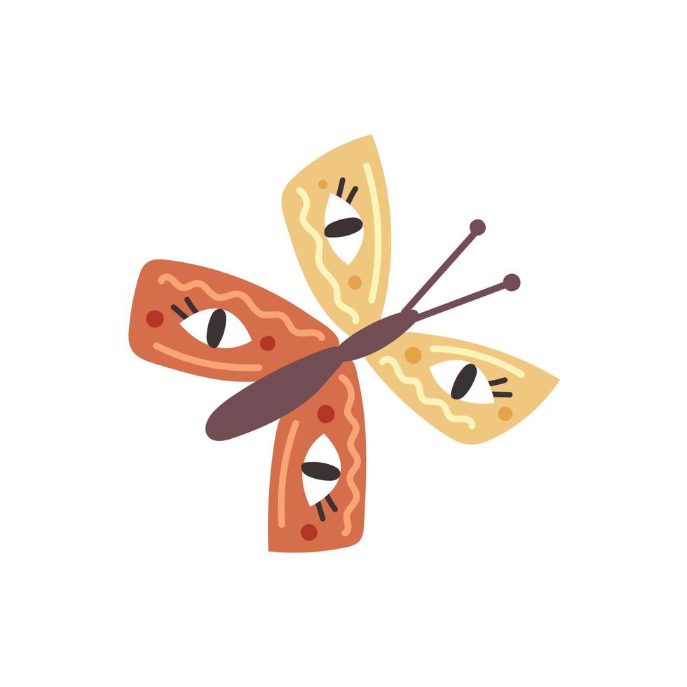 Butterfly with eye patterns on wings vector