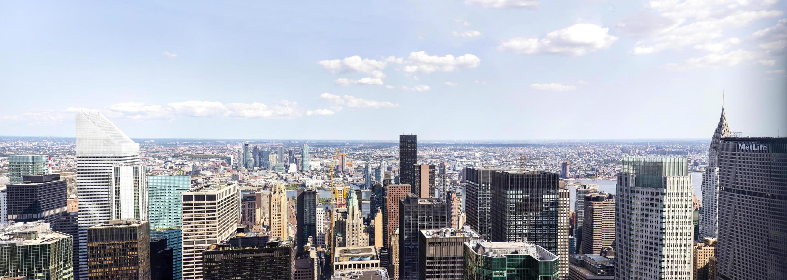 New York, USA, 2017 - Panoramic view at New York City. With 256 skyscrapers, New York City ranks second in the world. photo