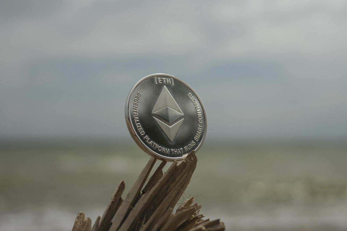 ethereum Cryptocurrency. e-currency. sea photo