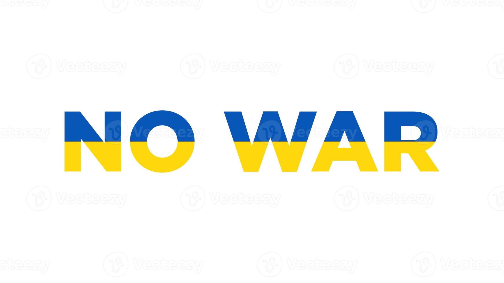 No war word in blue and yellow color photo