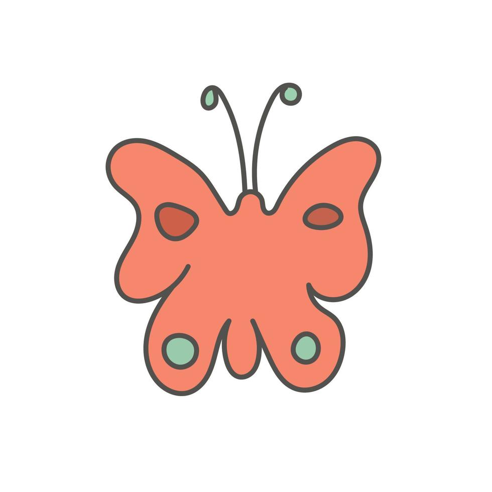 insecto mariposa romántica rosa vector