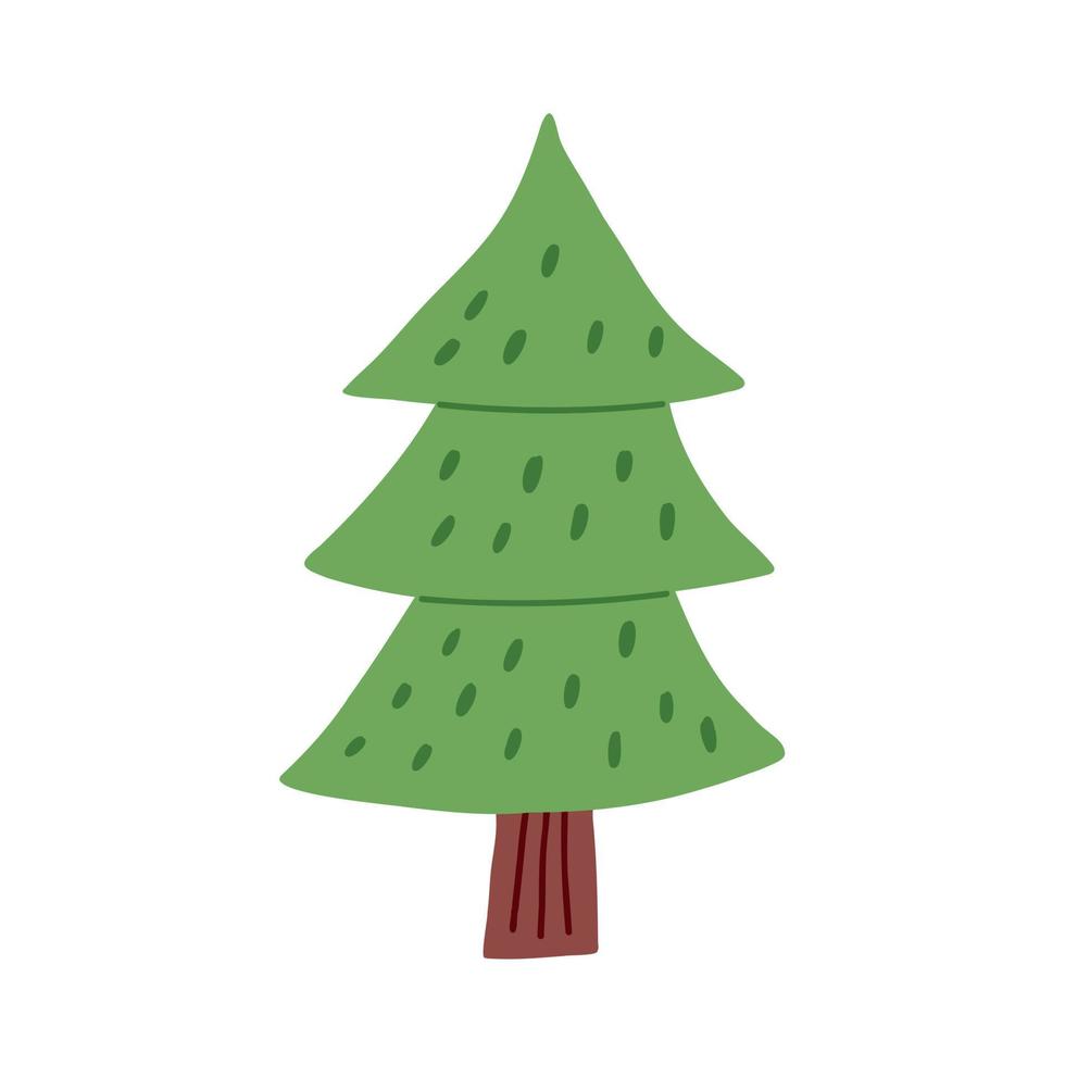 Green christmas tree doodle vector