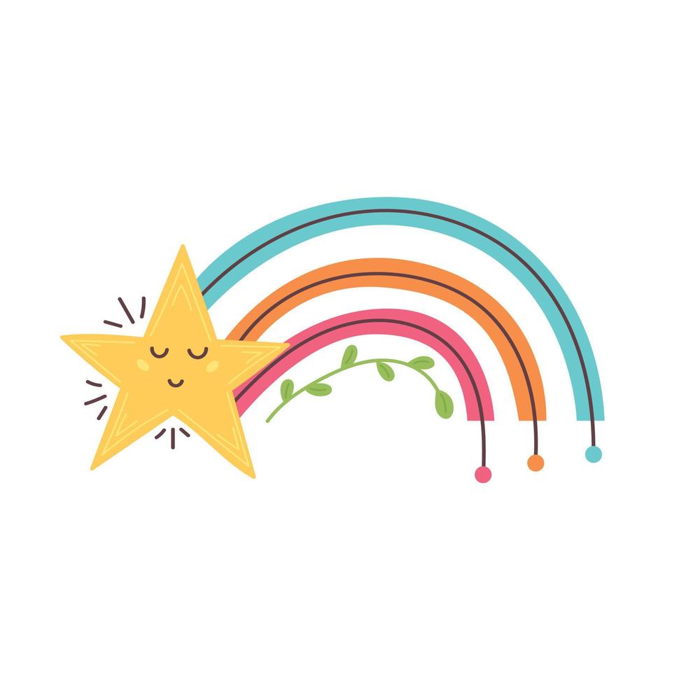 Star makes baby a rainbow vector