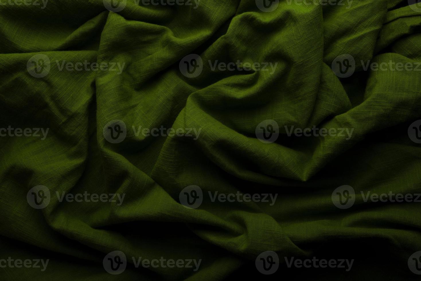 Green cloth background and texture, Grooved of green fabric abstract photo