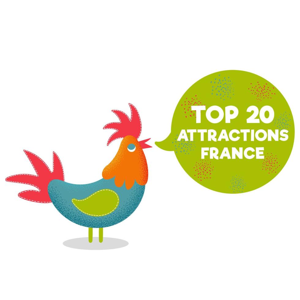 Top 20 attractions France popular tourist places vector