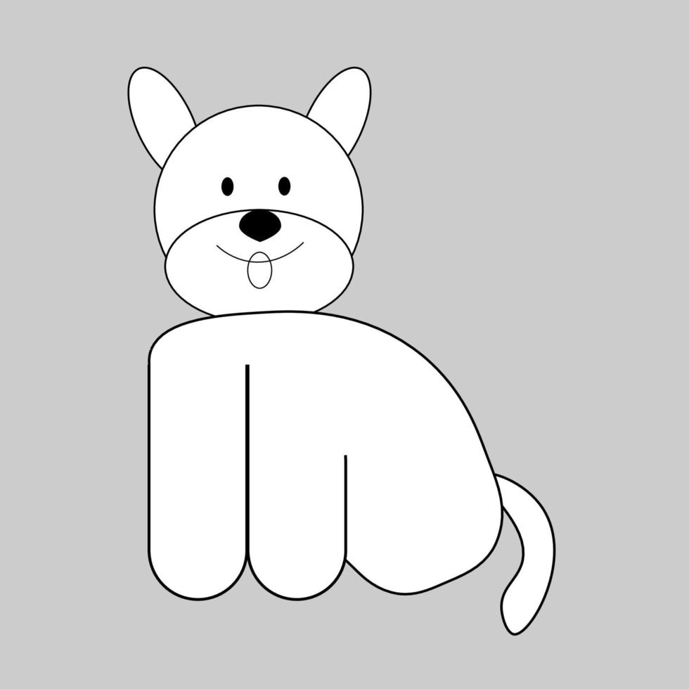 outline dog Vector