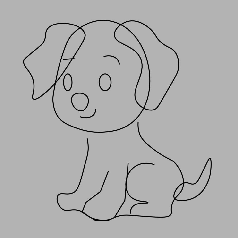 outline dog Vector