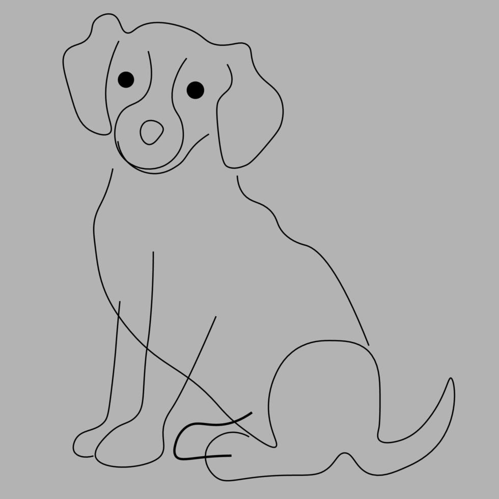 outline dog Vector