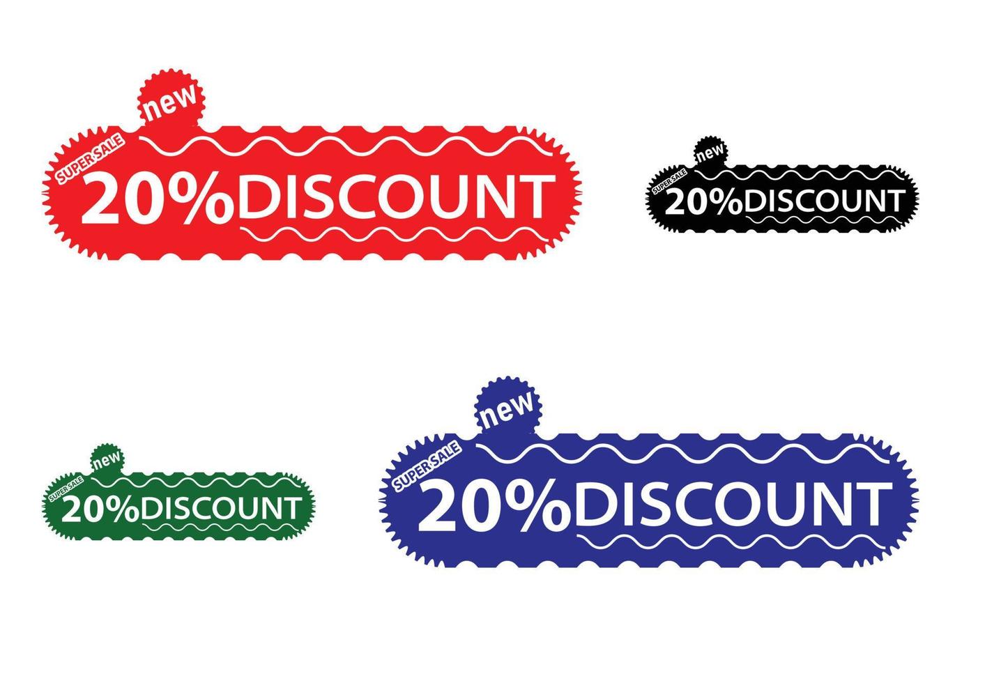 20 percent off new offer logo and icon design template vector