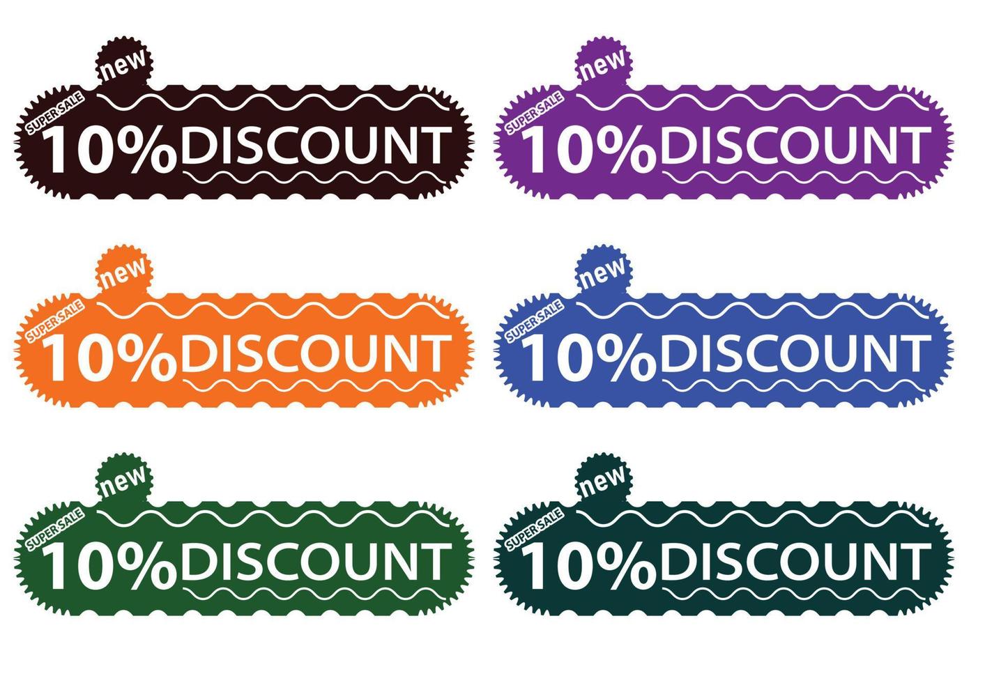 10 percent off new offer logo and icon design template vector