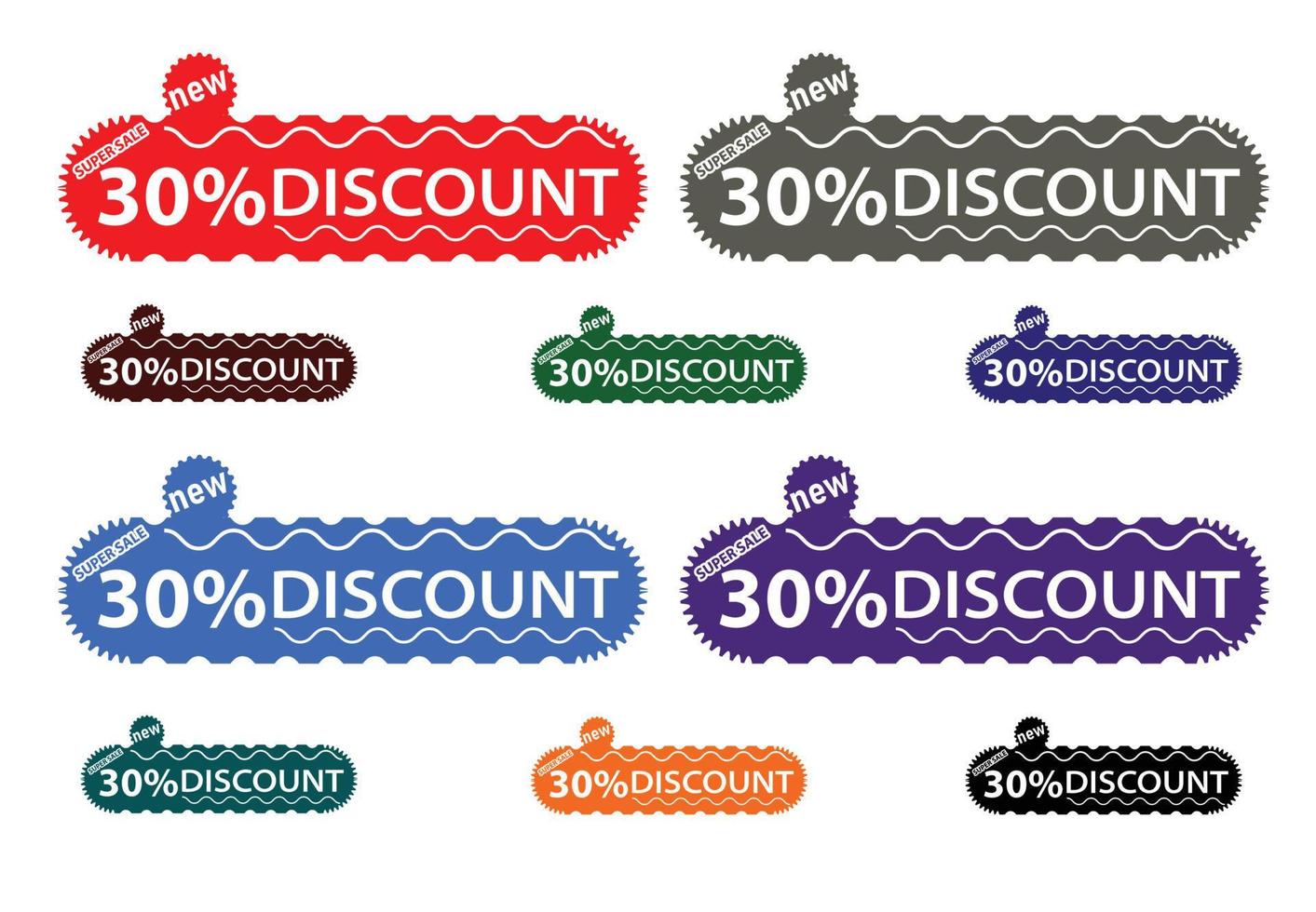 30 percent off new offer logo and icon design template vector