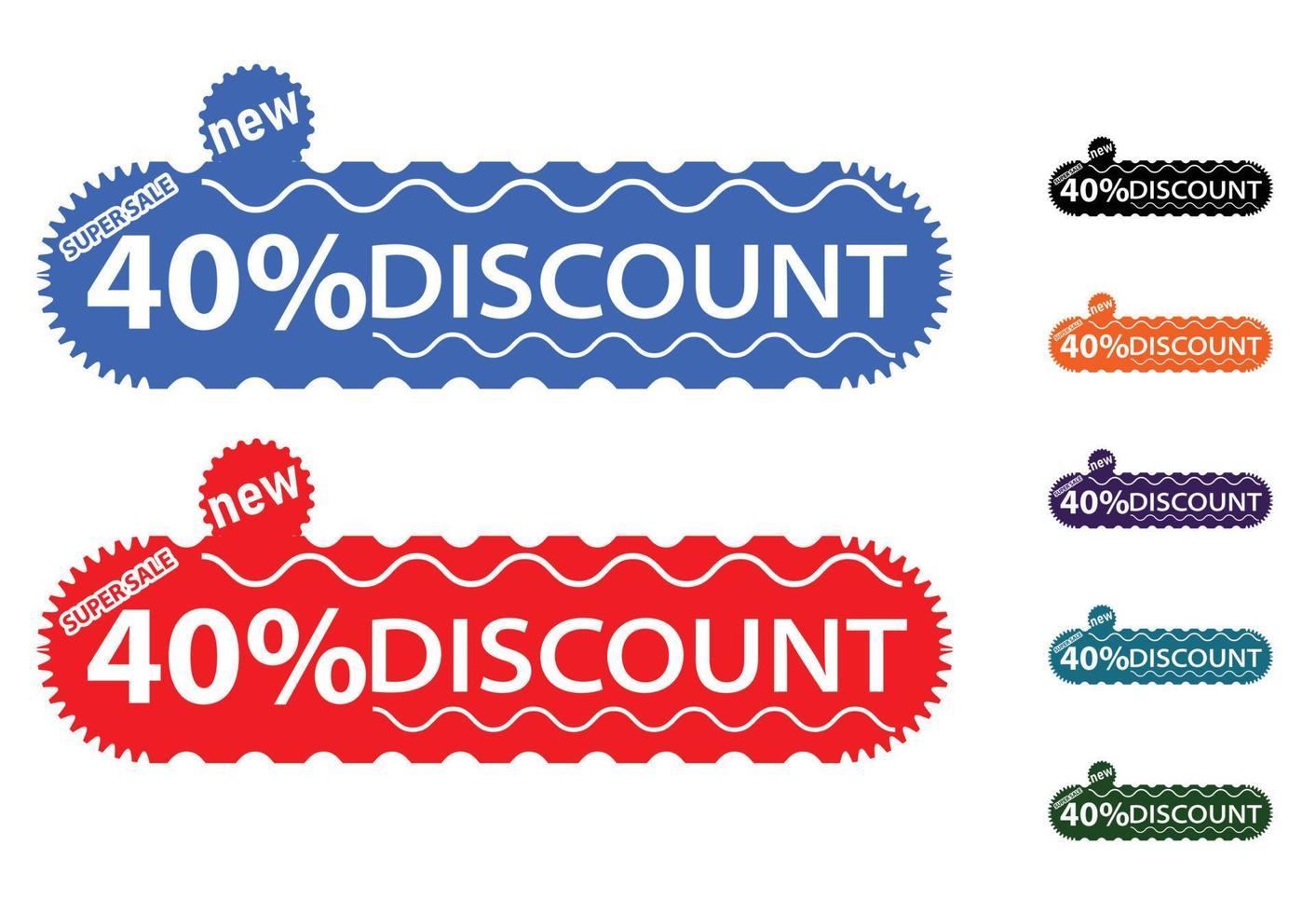 40 percent off new offer logo and icon design template vector