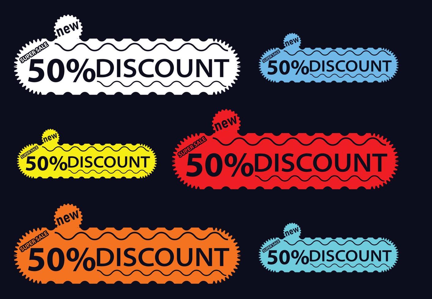 50 percent off new offer logo and icon design template vector