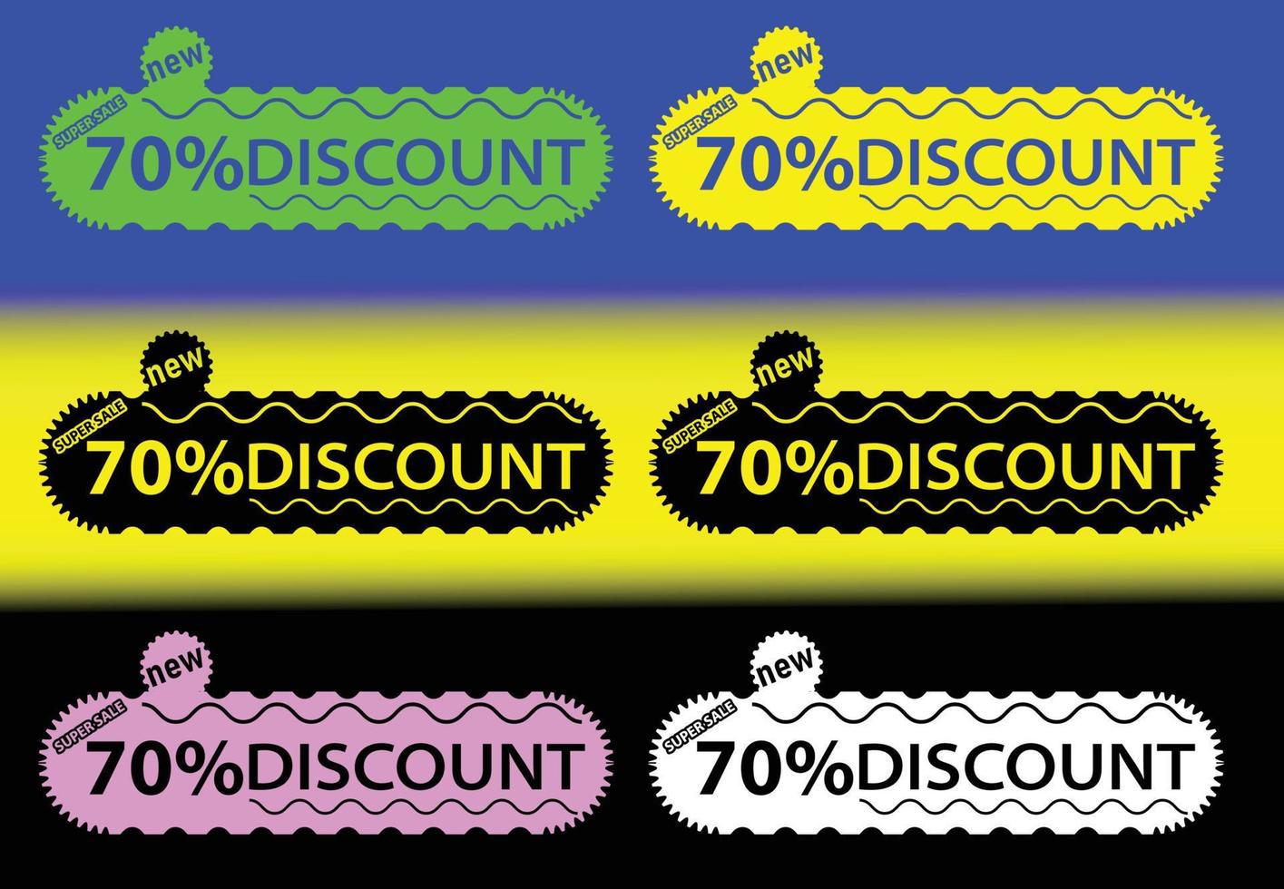 70 percent off new offer logo and icon design template vector