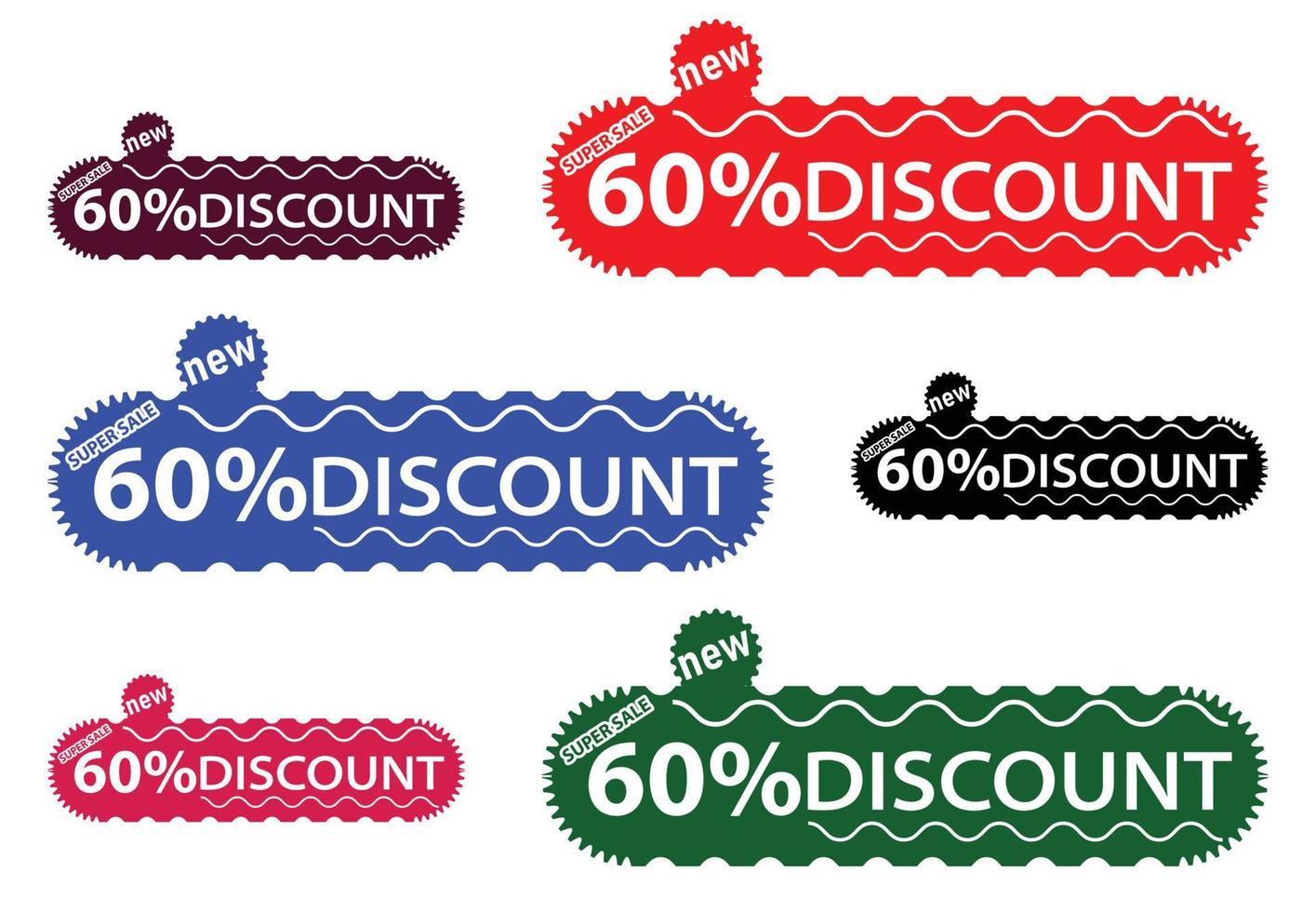 60 percent off new offer logo and icon design template vector