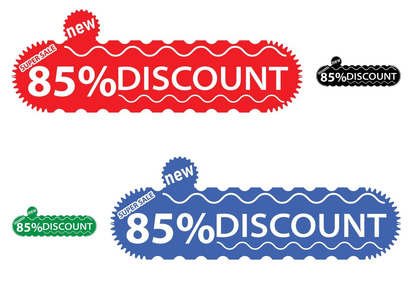 85 percent off new offer logo and icon design template vector