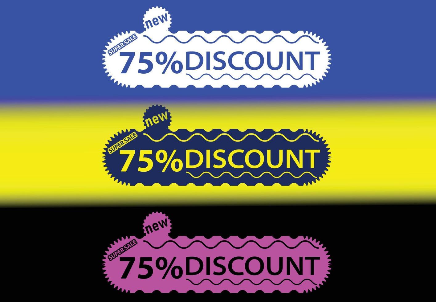 75 percent off new offer logo and icon design template vector