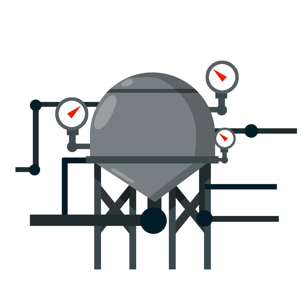 Caldera para calentar agua. Ingeniería Sanitaria. ilustración plana de dibujos animados. vector