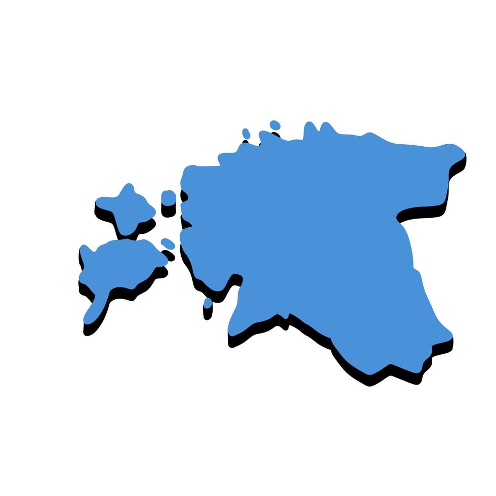 Map of Estonia. States of Eastern Europe in national colors. vector