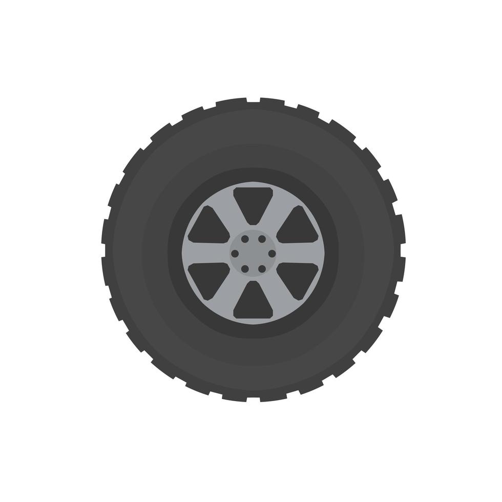 Automobile tire. Repair and maintenance. Cartoon flat illustration. vector
