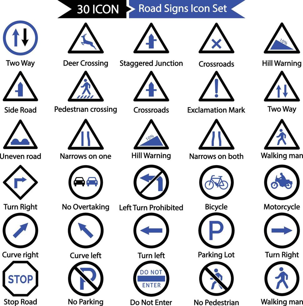 Road Signs Icon Set vector