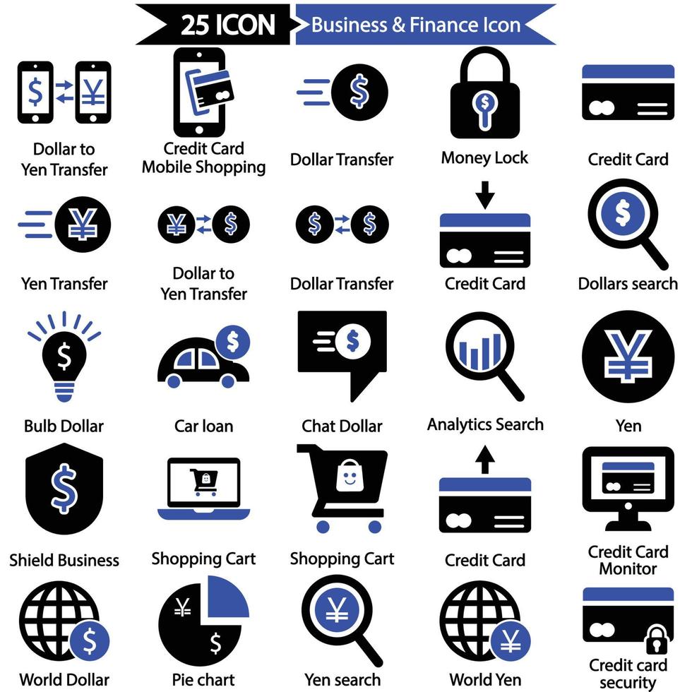 Business and Finance Icon Set vector