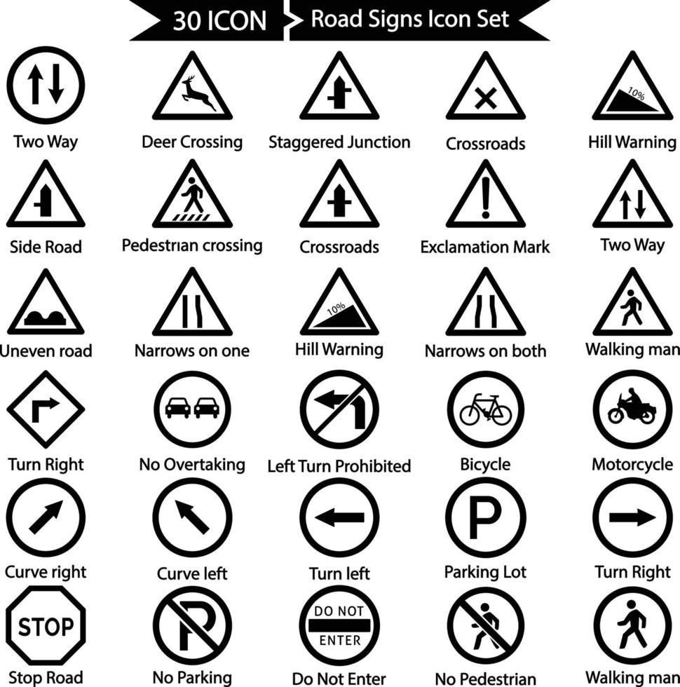 Road Signs Icon Set vector