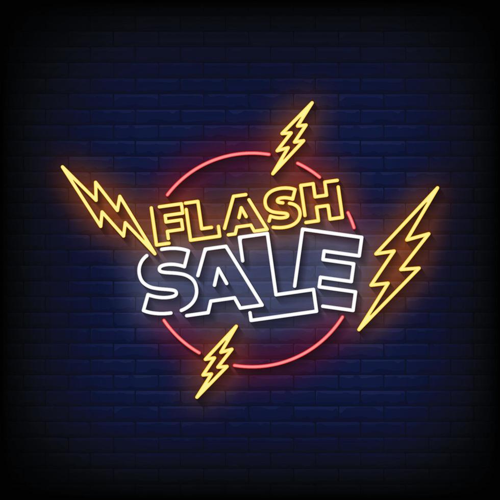 Flash Sale Neon Signs Style Text Vector