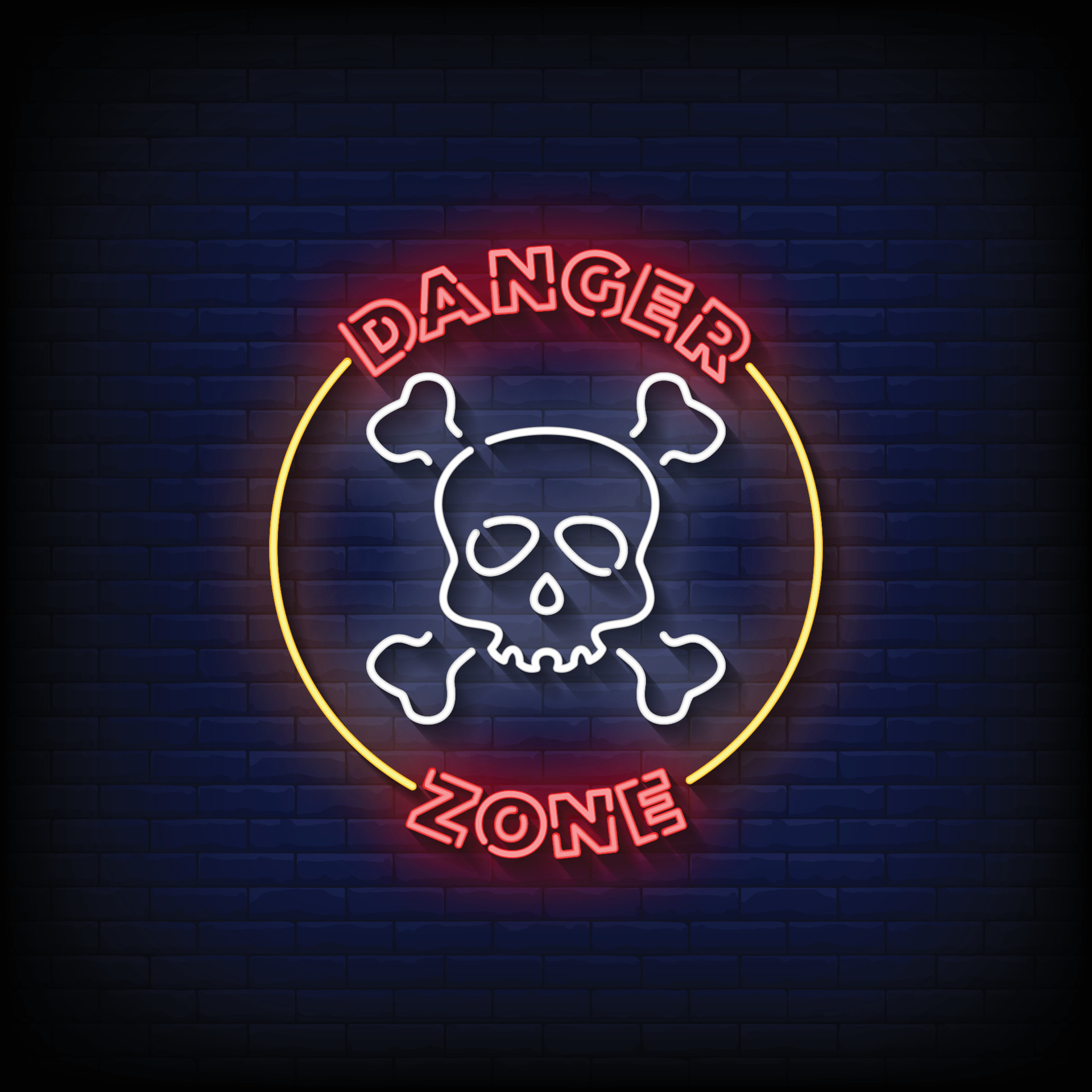 Danger Zone Neon Signs Style Text Vector 6483419 Vector Art at Vecteezy