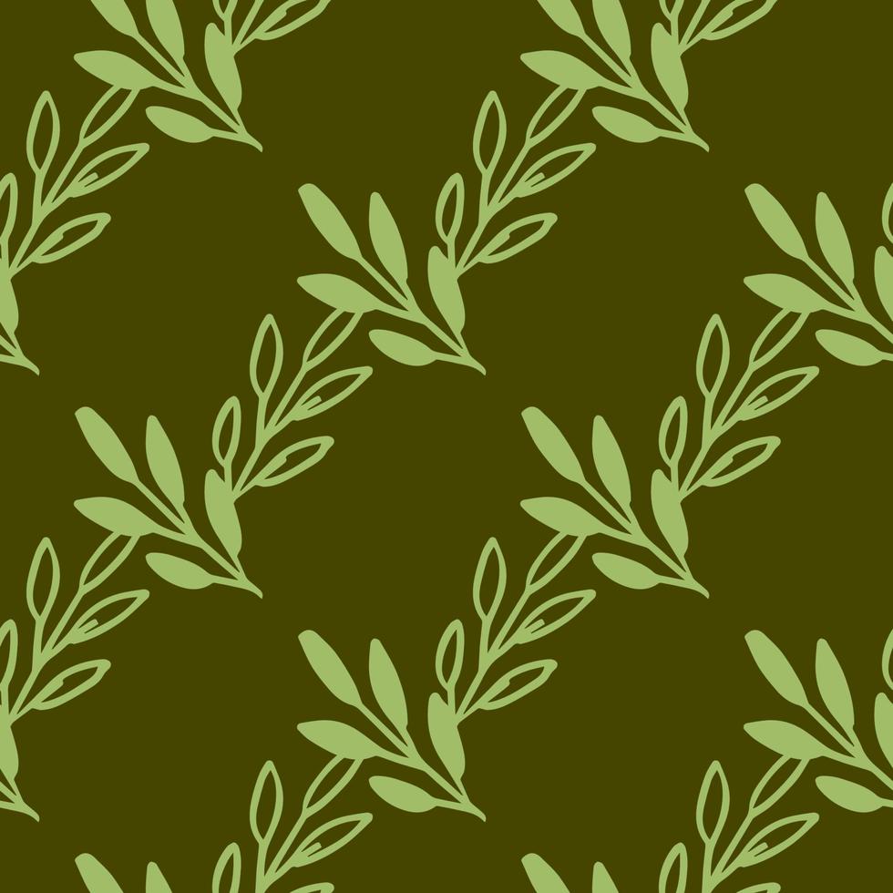 Vector Seamless pattern leaves green brown color , Botanical Floral Decoration Texture. Wallpaper Background