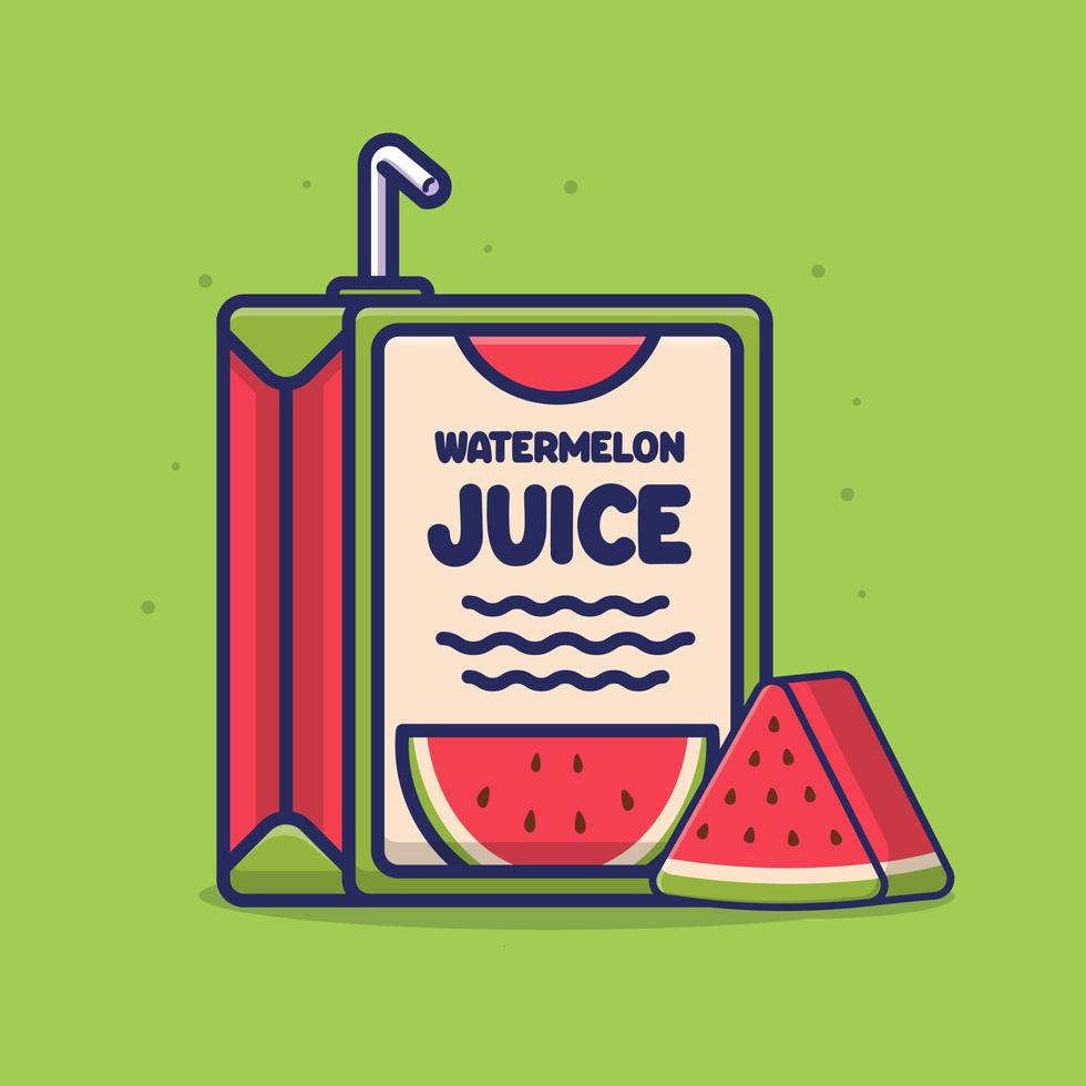 Watermelon Juice box cartoon vector icon illustration isolated object