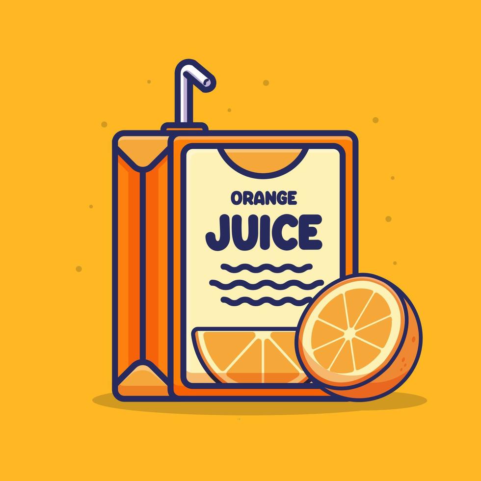 Orange Juice cartoon vector icon illustration isolated object