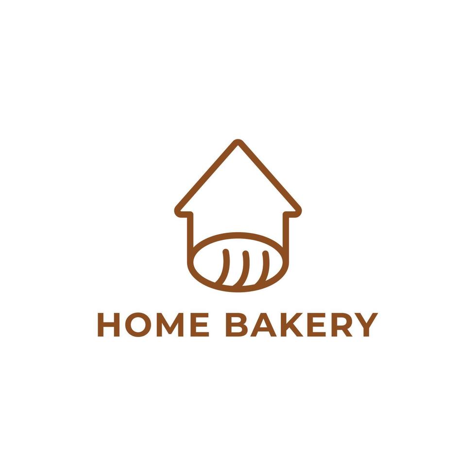 Modern Home Bakery logo design for bakery, cake, and cupcake. vector art illustration