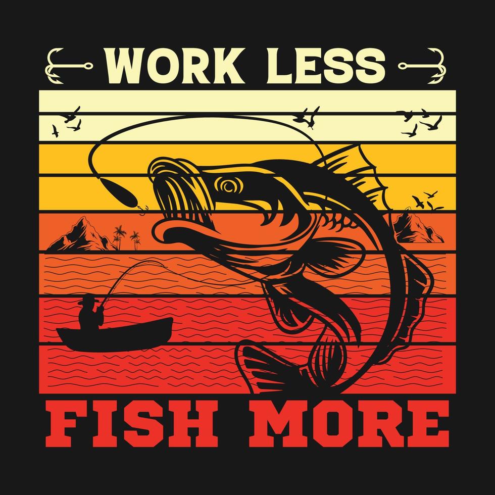 camiseta de vector de amante de la pesca