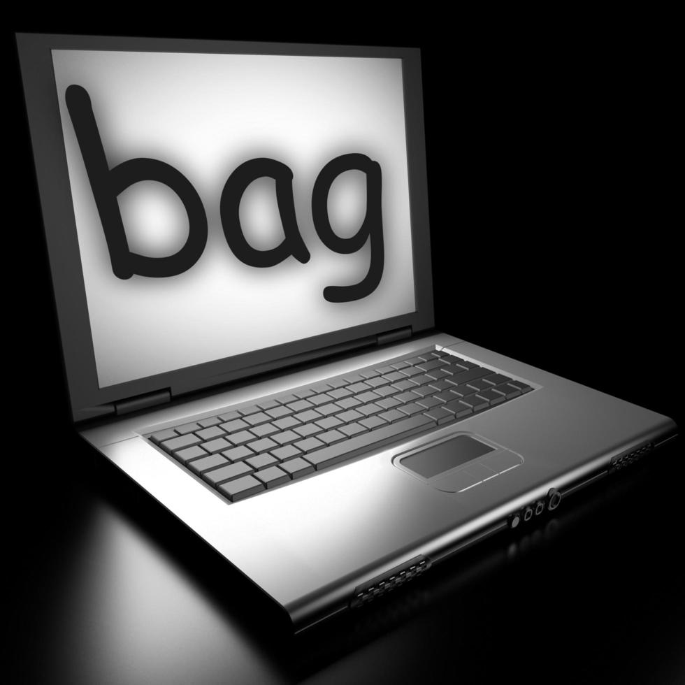 bag word on laptop photo