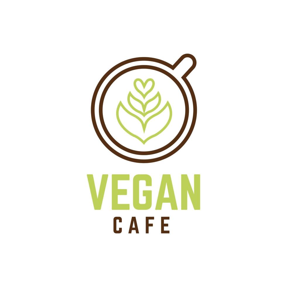 vector de logotipo de café vegano sobre fondo blanco