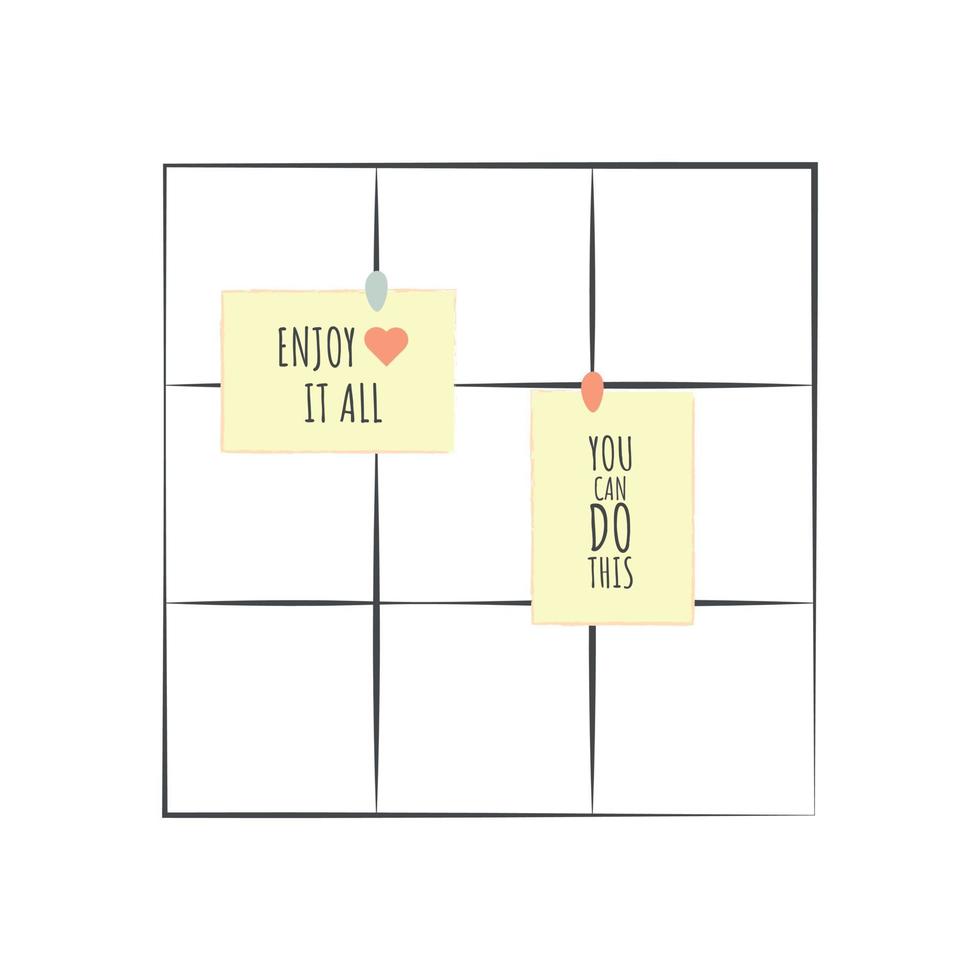 Mesh Mood Board for Notes and Photos Wall Decor in the Room vector