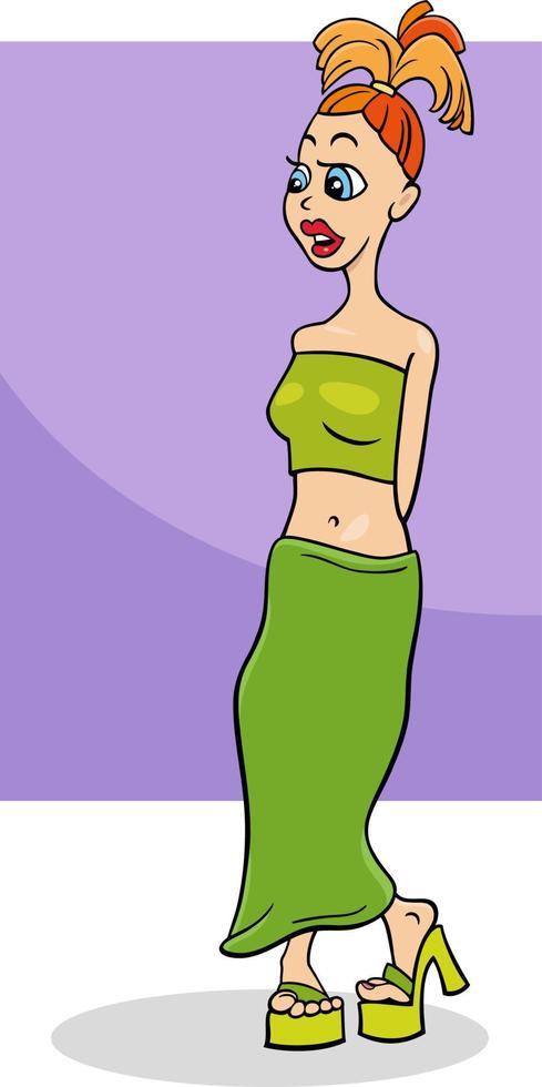 beautiful girl or young woman cartoon character vector