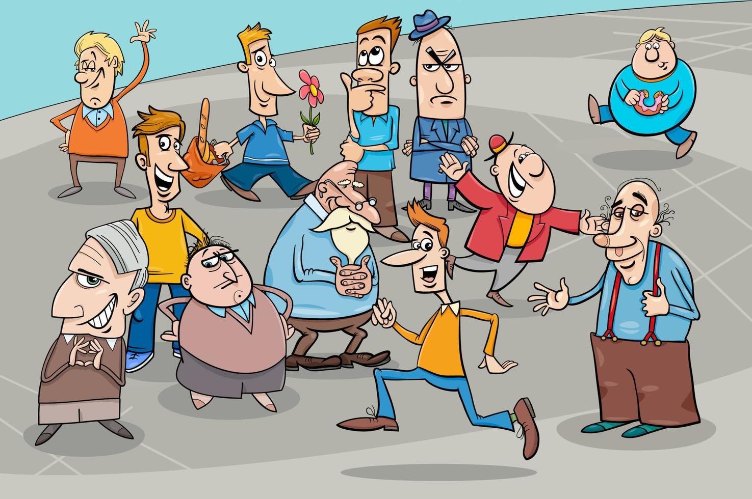 cartoon people characters crowd on street in the city 6484668 Vector Art at  Vecteezy