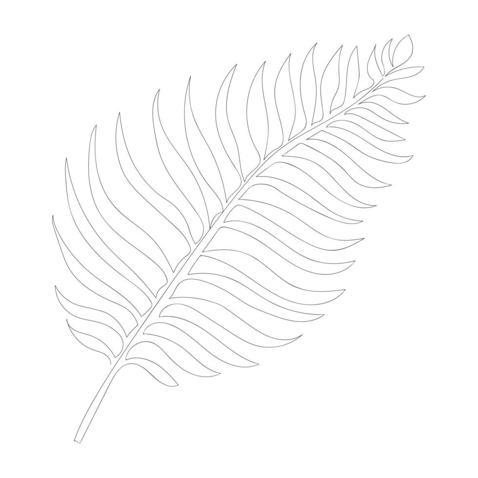 One line continuous of leaves, single line drawing art, tropical leaves, botanical leaf isolated, simple art design, abstract line, vector