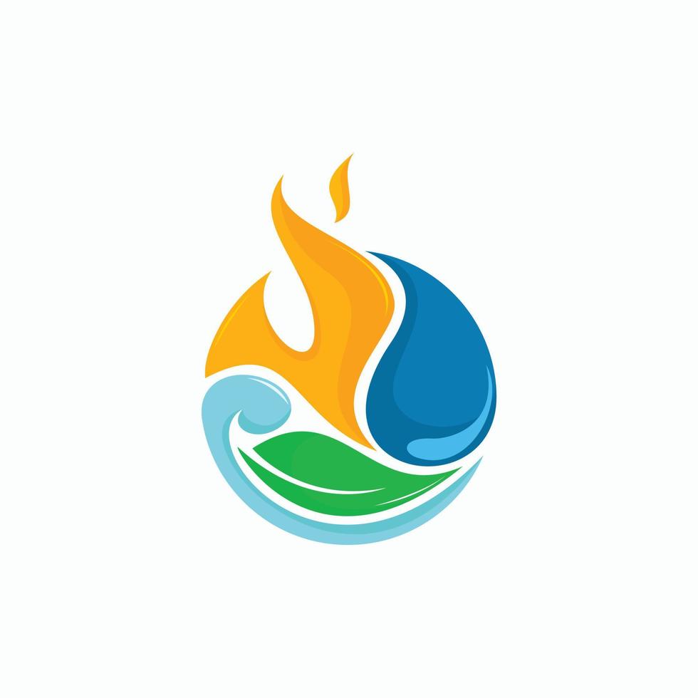 Four elements of nature icon vector