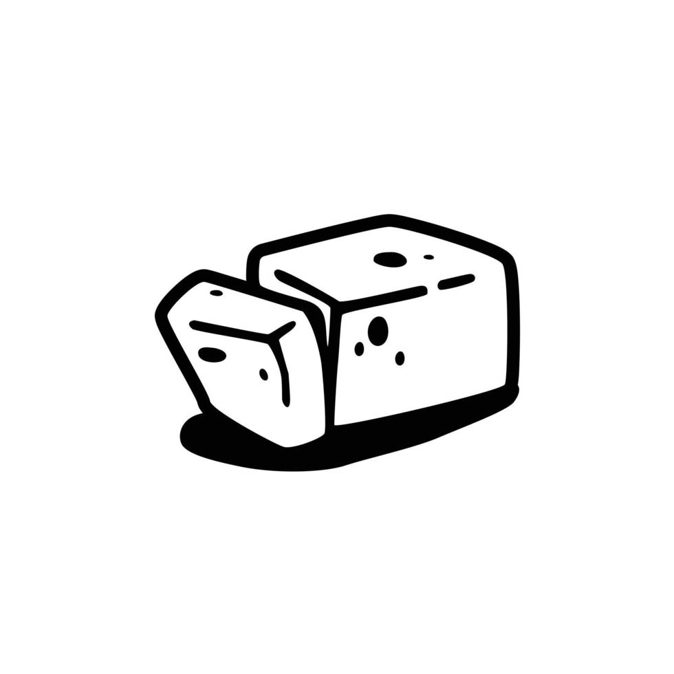 Simple tofu vector icon illustration