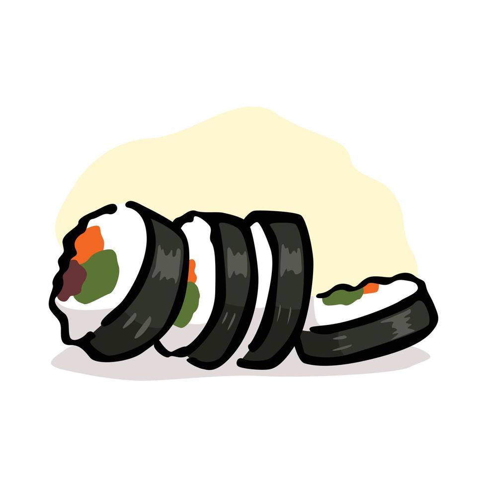 Ilustración de vector de comida deliciosa gimbap