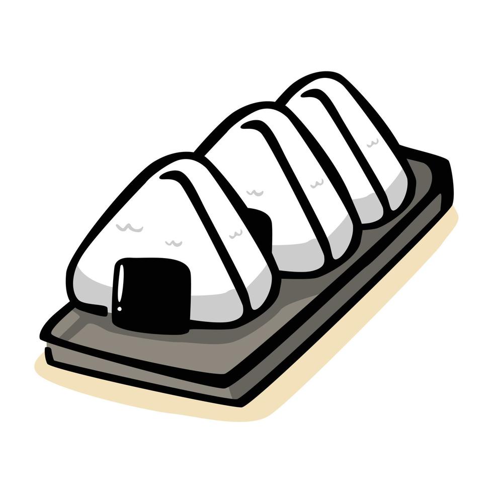 deliciosa ilustración de vector de comida onigiri