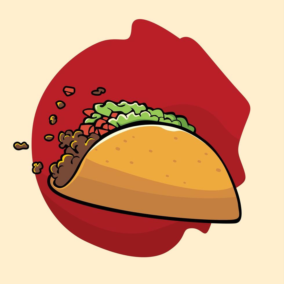 Delicious tacos vector food illustration