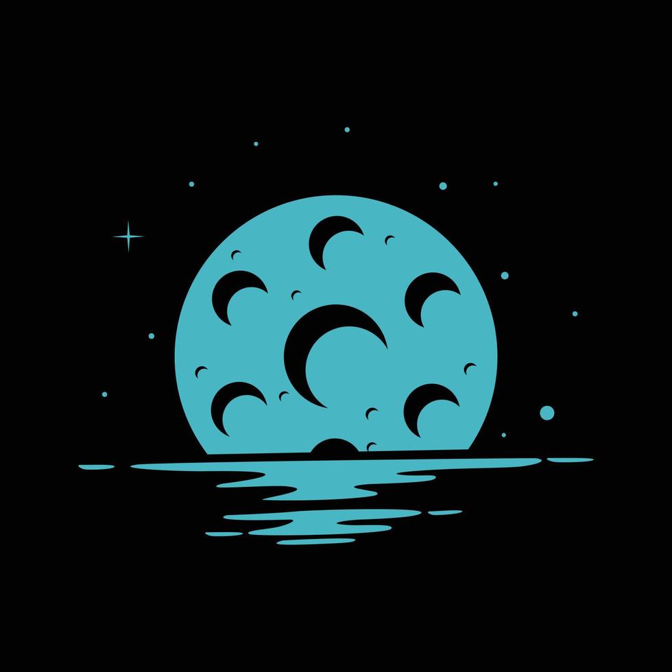 ilustración de logotipo de vector de luna en forma de rollo de película